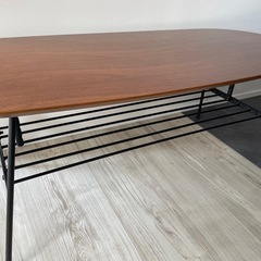 ローテーブル ブラウン ブラックアイアン(ニコアンド)の画像