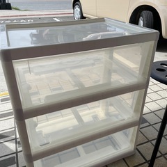 【衣類収納】【3段収納ケース】クリーニング済み【管理番号1126】五の画像