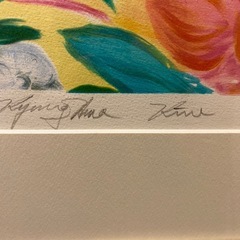 花の絵画　額縁付きの画像