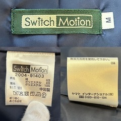 スイッチモーションswitch motionステインカラーコートスプリングコートトレンチコート冬服秋服春服ネイビー紺色青色系無地綿サイズM肩幅約40センチ身幅約45センチ袖丈約57.5センチ着丈約80.5センチレディースLADYS女性用婦人ウィメンズwomenの画像