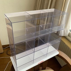 レトロ 展示用スケルトンクリアーアクリルケース9口42x16.5x39cmの画像