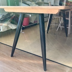 【軽トラック貸出サービス有】　NAGANO INTERIOR ダイニングテーブル　DT618-5S3D 軽度の使用感あり　程度B ナチュラル×ブラックの画像