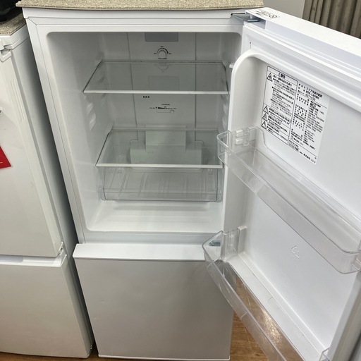 「安心の1年保証付。【２ドア冷蔵庫 ニトリ NTR-140WH 2022年製 140L 48L ヘコミ・ドアポケットワレ】取りに来れる