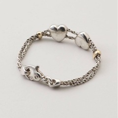 【極美品】オールドティファニー ハート コンビ ブレスレット シルバー ゴールドの画像