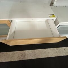 【ドリーム池田店】ガラス扉　テレビ台　ライトブラウン×ホワイト　天面汚れ有　IKW-269の画像