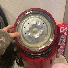 シロカ　2L電気圧力鍋［コンパクト2Lモデル/1台6役（スロー調理付き）] SP-D131 レッドの画像