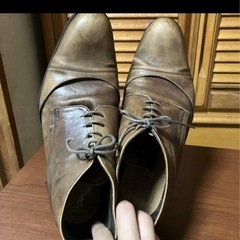 ブラウンレザー チャッカブーツ　カバー付き　27の画像