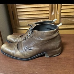 ブラウンレザー チャッカブーツ　カバー付き　27の画像