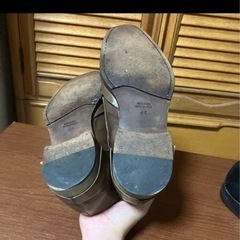 ブラウンレザー チャッカブーツ　カバー付き　27の画像