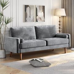 ３人掛けソファ ソファ おしゃれソファ グレー ソファーの画像