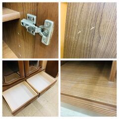 【ジモティー割引で最大15％OFF⭐️】ガラス扉 食器棚 ダークブラウンの画像