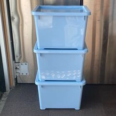 店頭引き渡し 中古 カインズ キャリコ Ｍ 3個セット 収納ケース ブルーの画像