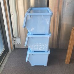 店頭引き渡し 中古 カインズ キャリコ Ｍ 3個セット 収納ケース ブルーの画像