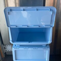 店頭引き渡し 中古 カインズ キャリコ Ｍ 3個セット 収納ケース ブルーの画像