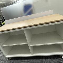 オフィスデスクセット（デスク、サイドデスク、サイドキャビネット、パーテーションS）の画像