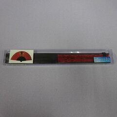 ( E-58 )扇子 真田幸村 戦国武将 六文銭 火剣 未使用 長期保管品の画像