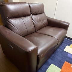 ◎ブラックフライデーセール  ニトリ電動ソファー 合皮ブラウン
の画像