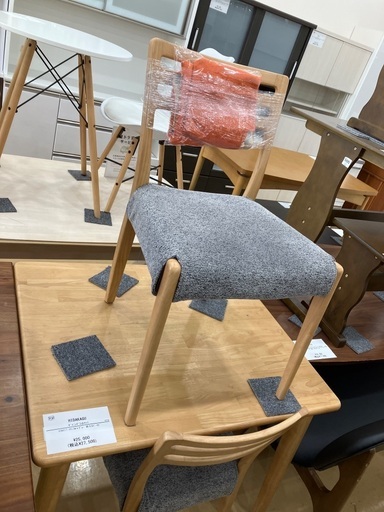 【軽トラック貸出サービス有】HIDAKAGU ダイニング3点セット　ステルス17 ナチュラル×グレー　替えカバー付