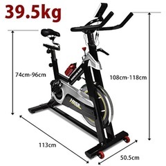 【超美品‼️】HAIGE(ハイガー) スピンバイク エアロバイク フィットネスバイク 液晶メーター ホワイト♪の画像