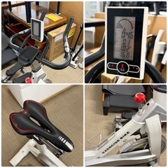 【超美品‼️】HAIGE(ハイガー) スピンバイク エアロバイク フィットネスバイク 液晶メーター ホワイト♪の画像