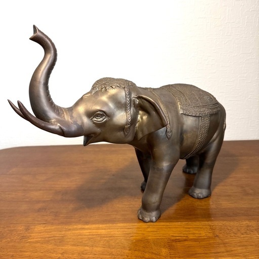 希少 レア 真鍮製 約4.1kg 象 ゾウ 置物 アンティーク ヴィンテージ