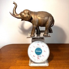 希少 レア 真鍮製 約4.1kg 象 ゾウ 置物 アンティーク ヴィンテージの画像