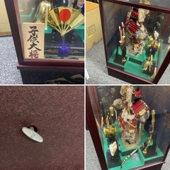 ★手渡しのみ 無料　端午の節句 五月人形 兜 ガラスケース入り 日本人形 子供大将  (k9861-N554)の画像