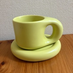 マグカップ × ソーサー 韓国雑貨 300ml ハンドメイド 手作り マグ プレート 食器 アート ティーカップ コーヒーカップ カップ コップ 皿 置物 韓国の画像