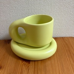 マグカップ × ソーサー 韓国雑貨 300ml ハンドメイド 手作り マグ プレート 食器 アート ティーカップ コーヒーカップ カップ コップ 皿 置物 韓国の画像