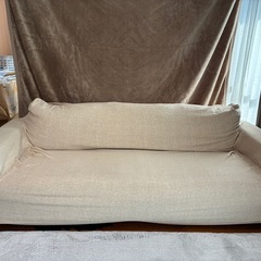 L字ソファ　3人がけ　カバー付きの画像