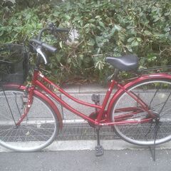整備済み中古自転車　27インチ　税別￥8.980-　軽快車　ママチャリ　赤1126の画像