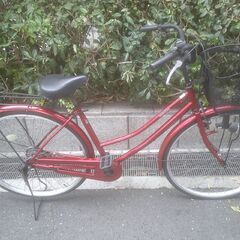 整備済み中古自転車　27インチ　税別￥8.980-　軽快車　ママチャリ　赤1126の画像