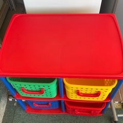 【リサイクルサービス八光】幅56㎝　和泉化成 収納家具 キッズ ビックバスケット4型 キャスター付きの画像