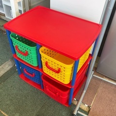 【リサイクルサービス八光】幅56㎝　和泉化成 収納家具 キッズ ビックバスケット4型 キャスター付きの画像