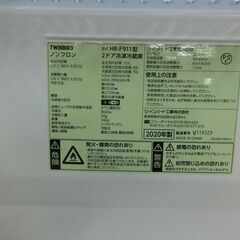 ID 700635　ツインバード２ドア　110L　２０２０年製　HR-F911の画像