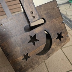 カントリー調 木製ボックス 取っ手付き   の画像