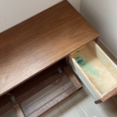 テレビボード 木製 引き出し付き ブラウン  の画像