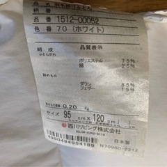 西川布団　ベビー　ダウンフェザー入りの画像