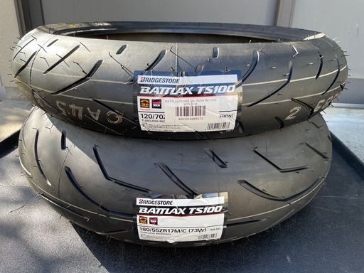 ★BRIDGESTONE ブリヂストン BATTLAX バトラックス TS100 120/70ZR17 180/55ZR17 ２本セット★新品