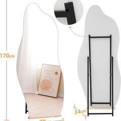 全身鏡 姿見鏡 イレギュラミラー スタンドミラー ノンフレーム立てかけ 姿見 鏡の画像