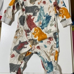 hakka baby80長袖カバーオールm動物