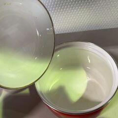 【お引取 限定】ホーロー片手鍋　蓋付き　ホーローソースパン　ミルクパン　＊032-Gの画像