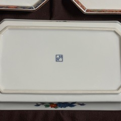 有田焼 林斎窯 長角皿 5枚　金彩色絵 八角皿の画像