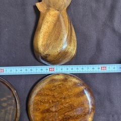 木製　パイナップル　形皿　丸型　まとめ売りの画像