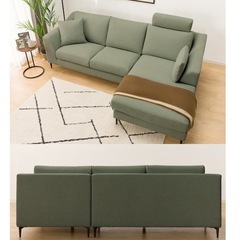 ニトリ　カウチソファー　布張りタイプの画像