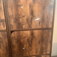 ニトリ カラーボックス Nカラボ 3段扉付き ミドルブラウン 2個で1500円の画像