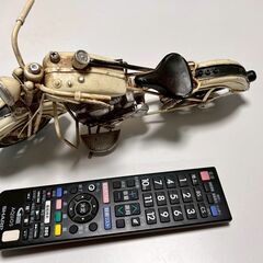 ヴィンテージバイク　ホワイト　置物　アンティーク風雑貨　ブリキの画像