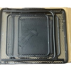 キャンプテーブル 折りたたみ メッシュ アウトドア サイド付 収納袋付 ブラックの画像