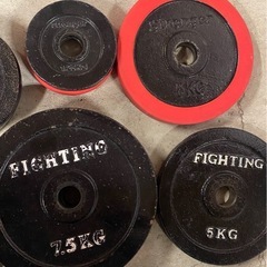 ※ バーベルプレート　FIGHTING/stronger 計57.5KGの画像