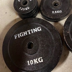※ バーベルプレート　FIGHTING/stronger 計57.5KGの画像